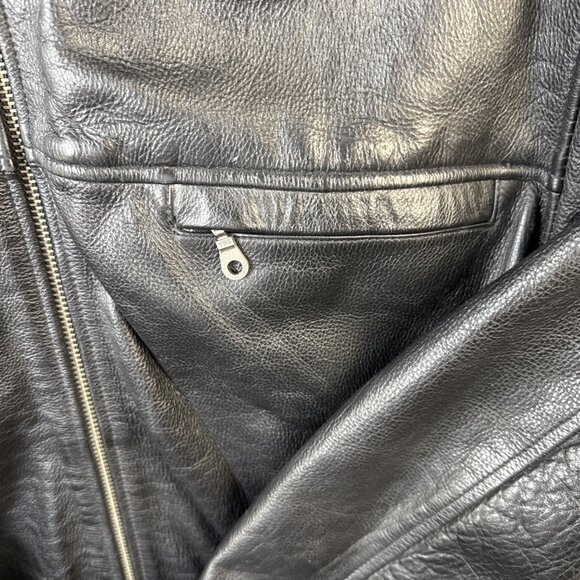 Vintage Wilsons Leather Jacket Mens Size‎ XXL Black Biker Bomber Rock Punk Heavy - Picture 3 of 15